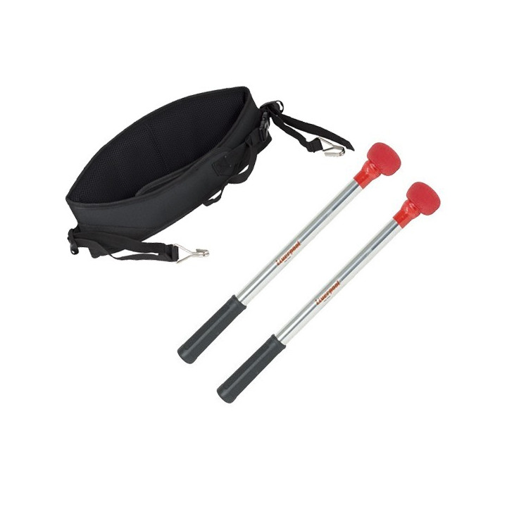 Pack black lumbar strap and 2 clubs for dobra