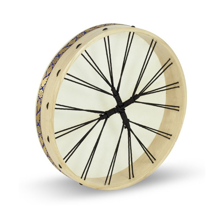 Tambour chamanique 45cm (18") en cuir vue de dessous