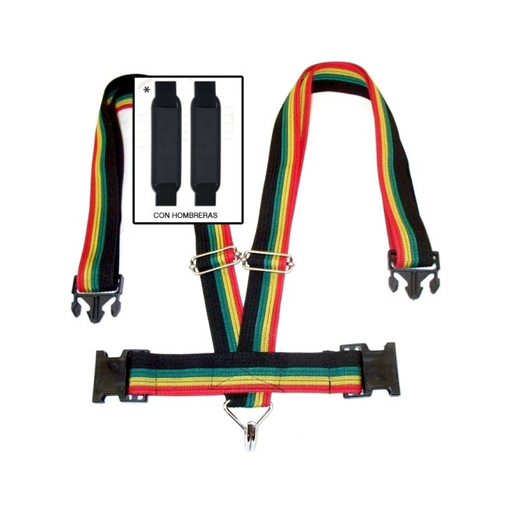 Bandolera hombro con hombreras cruzada (correa para timba)