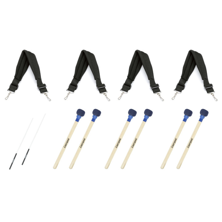 Pack accesorios light (4 correas, 6 mazas surdo y 2 baquetas repique)