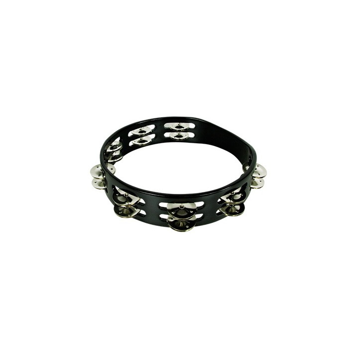 Pandereta doble 25 cm s/parche negro stf5045