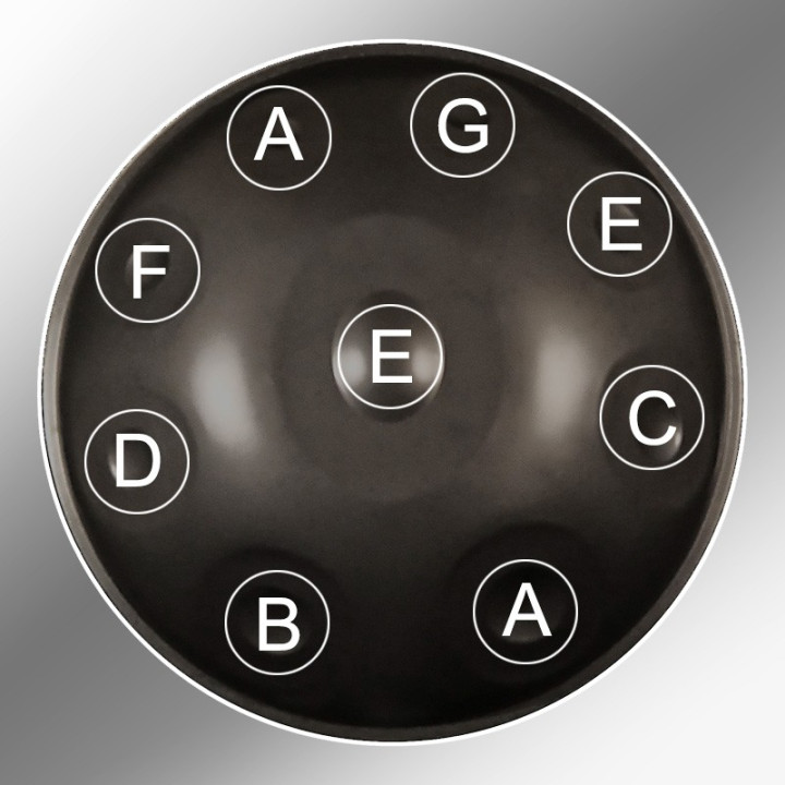 Handpan 9 notas (mi) aeolian