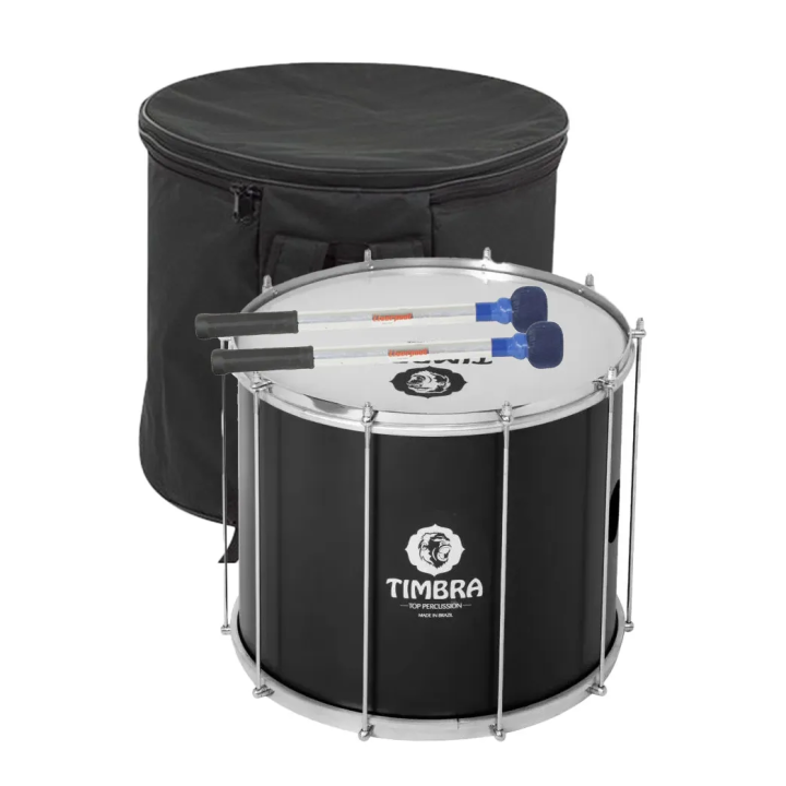 Pack Surdo Timbra schwarz 18" mit Tasche und Schlägel