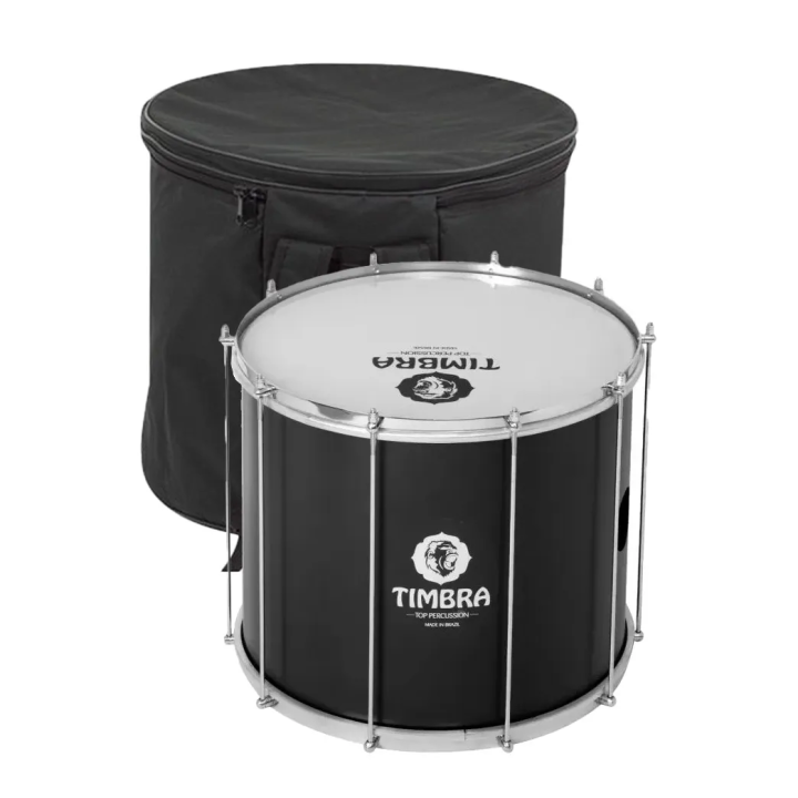Pacote Surdo Timbra Preto 18" com Estojo