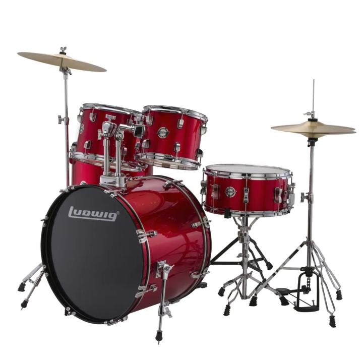 Conjunto de bateria de folha vermelha Ludwig LC170 Accent Fuse