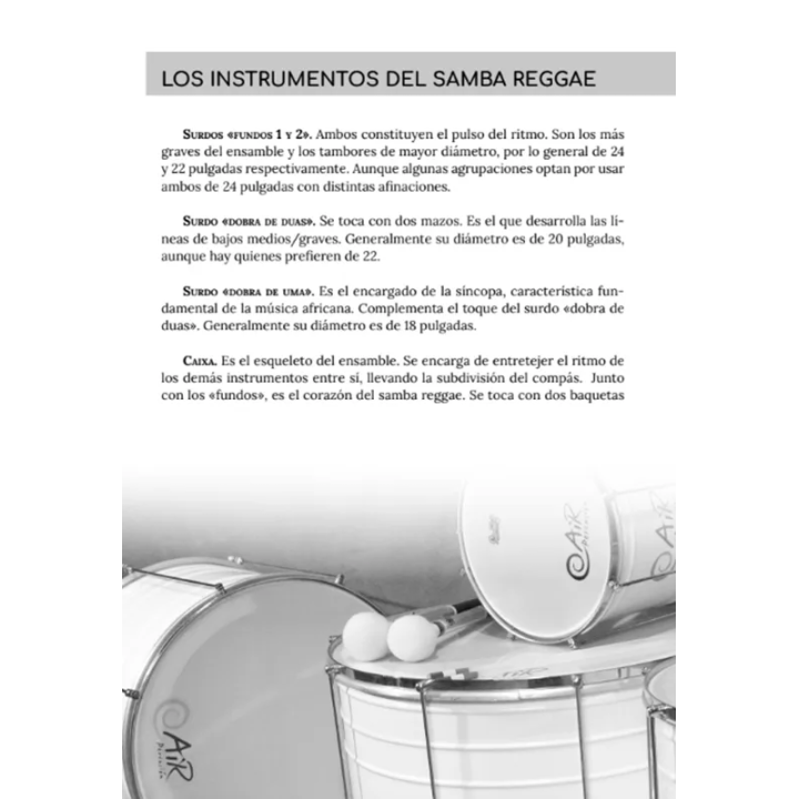 Libro: Guía práctica de percusión Samba Reggae