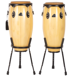 Jinbao Congas 10" e 11" JBSH2 bordo natural com suporte