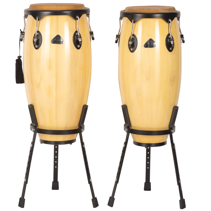 Jinbao Congas 10" e 11" JBSH2 bordo natural com suporte