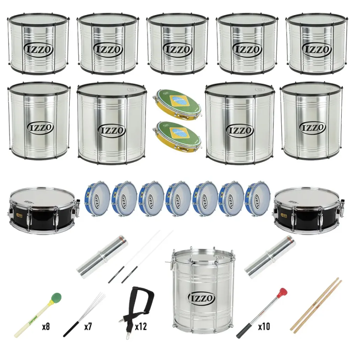 Pack of 23 batucada instruments for schools