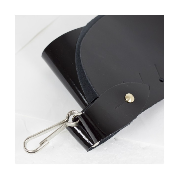 Sac bandoulière en cuir noir pour batteur