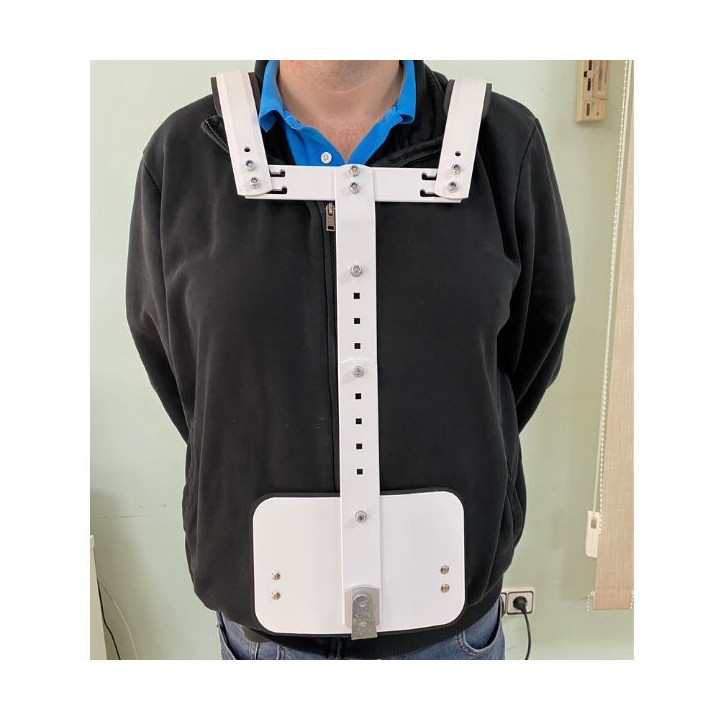 Harness for percussion instruments placed on a front model