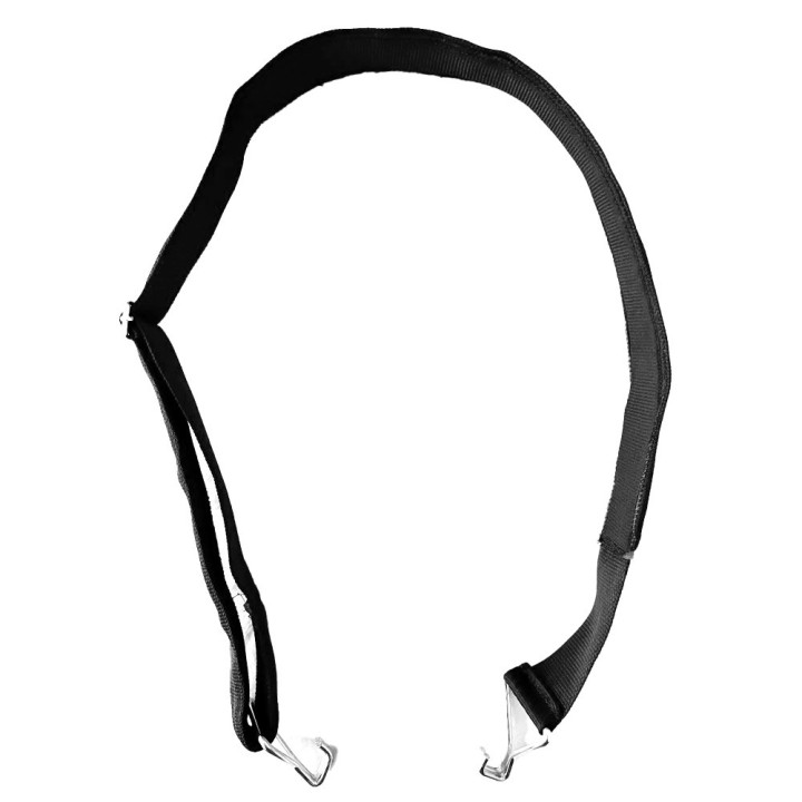 Sangle noire réglable pour batucada avec deux crochets ouverts