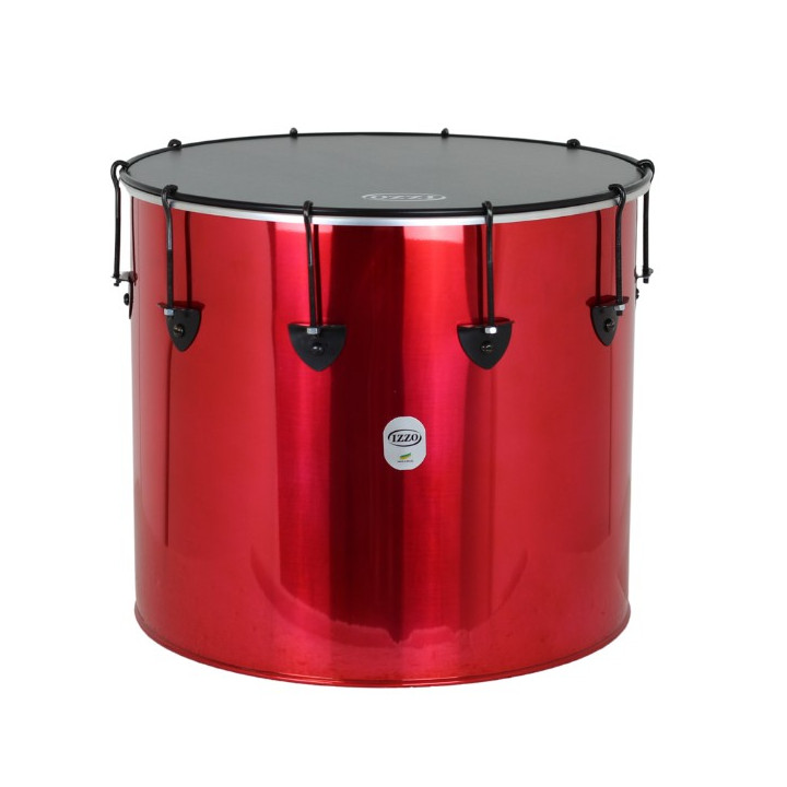 Surdo rojo castle de Izzo 18 pulgadas con parche negro de napa