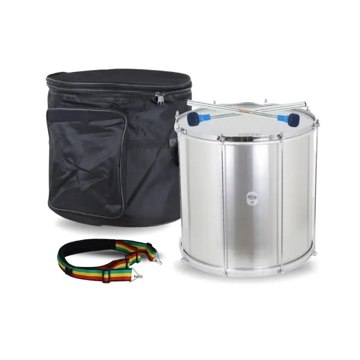 Conjunto Surdo Izzo 18"X45 cm 8 Div Iz7996 + Estojo + Tacos + Correia