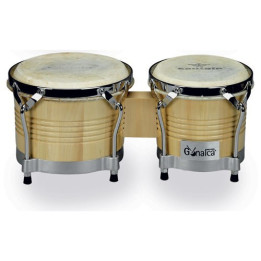 Wooden bongo set 8"-9" natural r00112