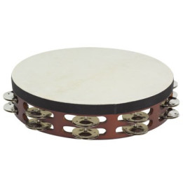 Doppeltamburin 25cm mit Kopf Nussbaum stf5065