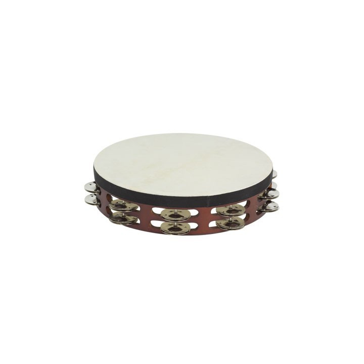 Tambourin double 25cm avec tête en noyer STF5065