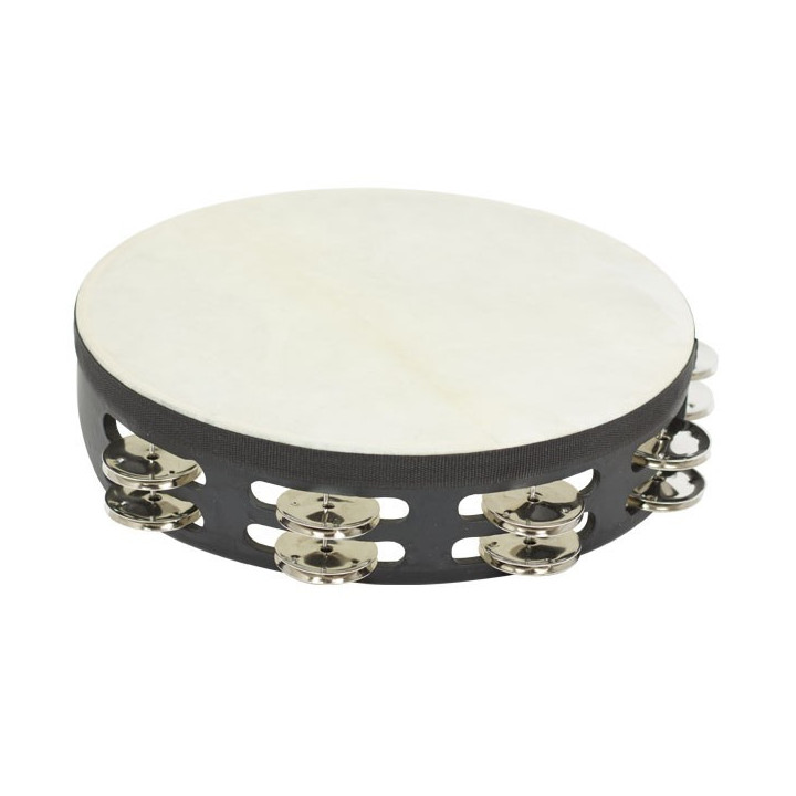 Doppio tamburello 25cm con toppa nera stf5075