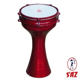 Darbuka turca, rossa, con piatti