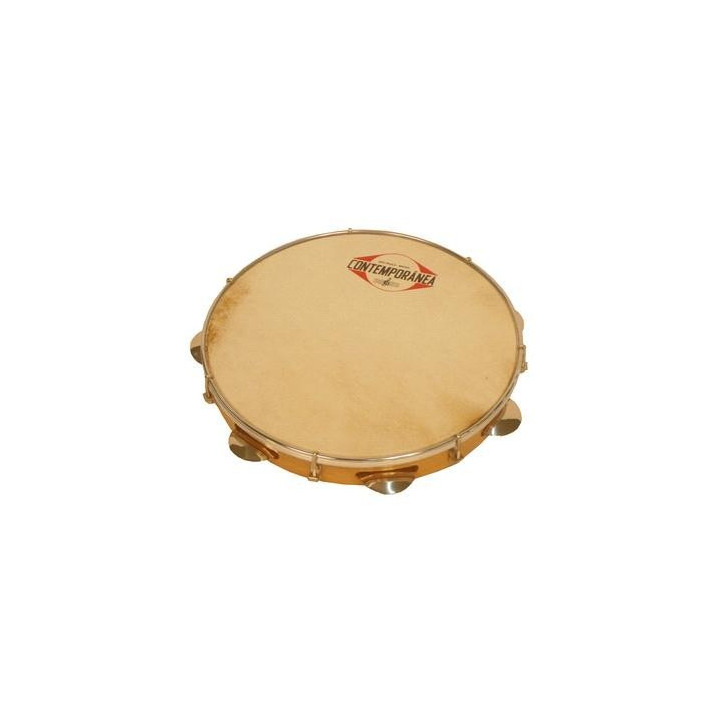 Pandeiro 12" madera parche piel