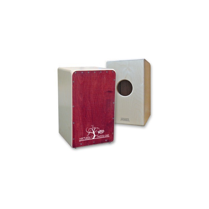 Flamenco-Cajon Nat. Holzlinie, rot