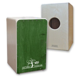 Flamenco cajon nat. Ligne bois, vert