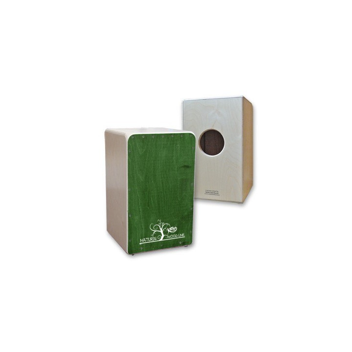 Cajon di flamenco naturale Linea legno, verde